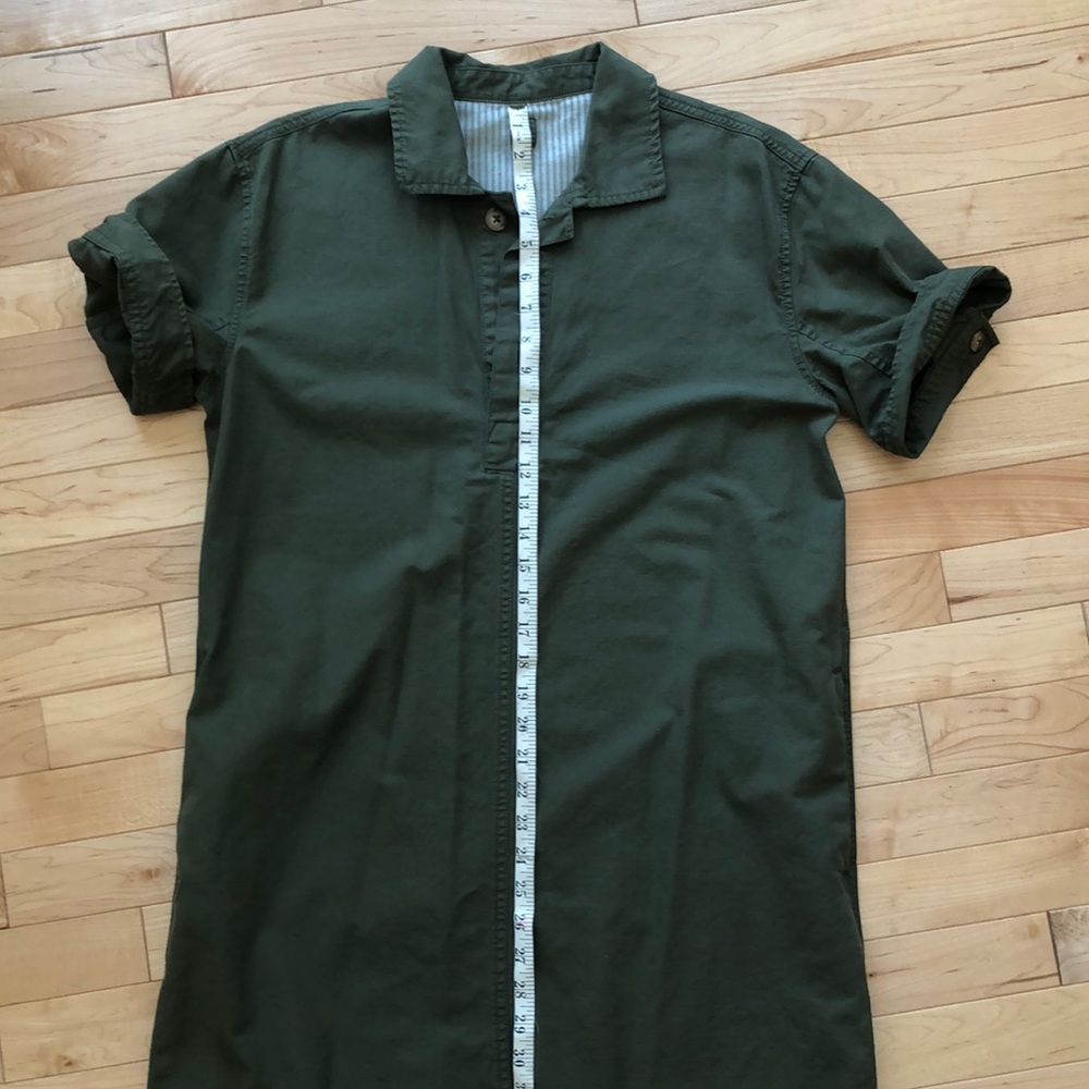 Gap canvas dress olive green utilitarian short sleeve